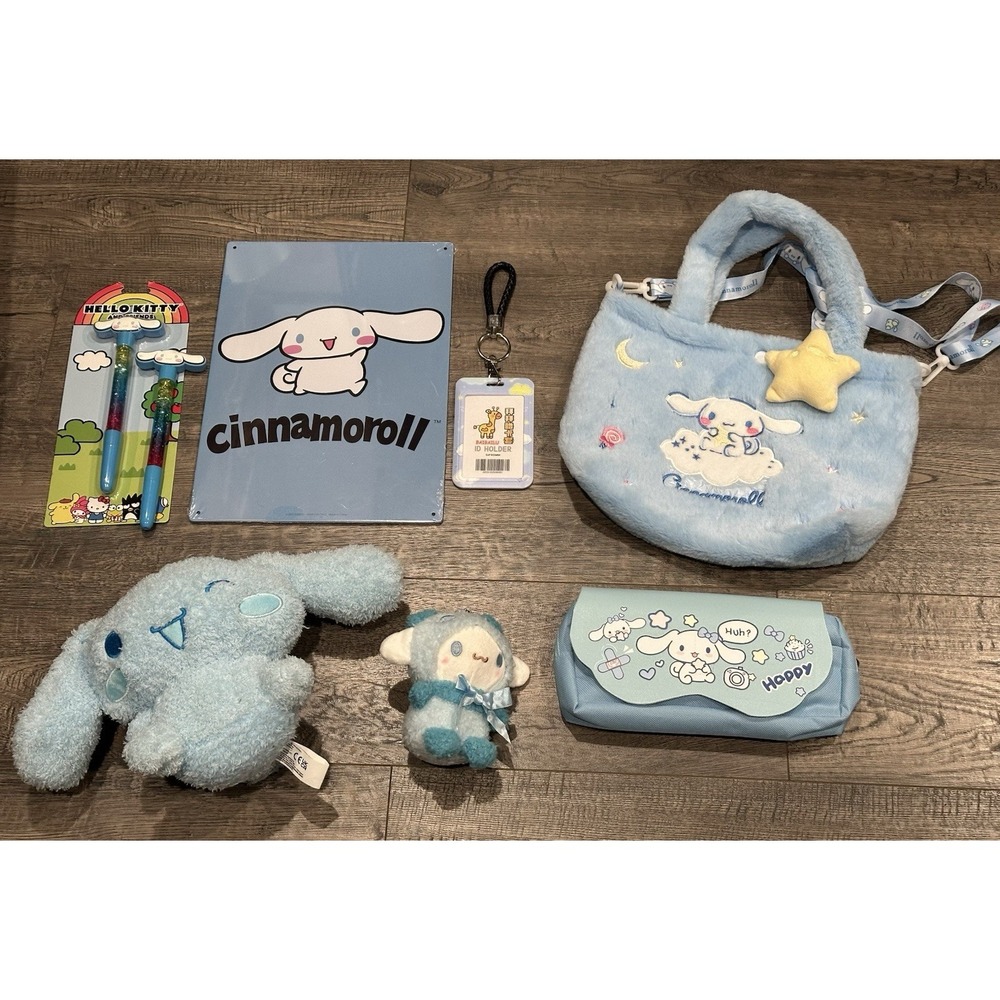 Cinnamoroll Plush Pencil Pouch Name Tag‎ Sign Bundle Lot